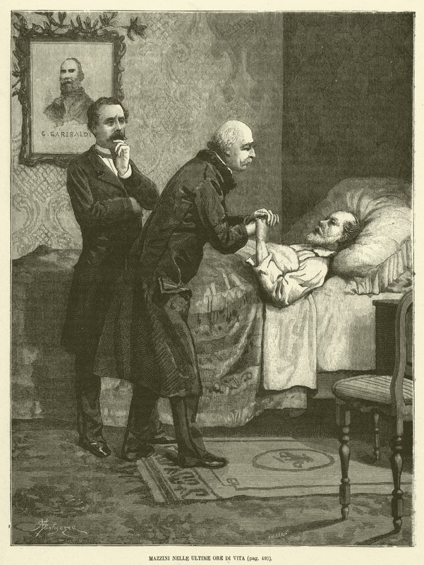 Mazzini Nelle Ultime Ore di Vita (gravure) door Italian School