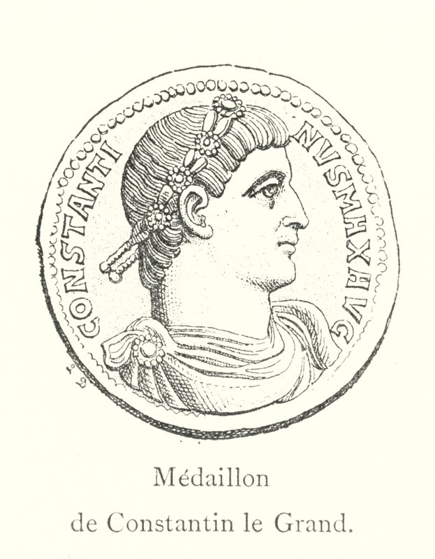 Medaillon van Constantijn de Grote (gravure) door Italian School