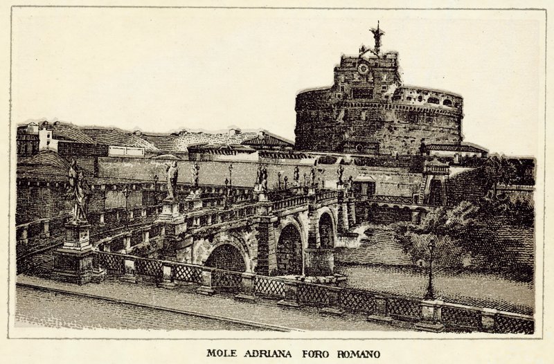 Rome: Engelenburcht en Forum Romanum door Italian School