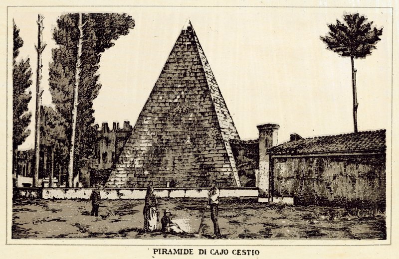 Rome: Piramide van Cajo Cestio door Italian School