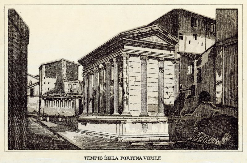 Rome: Tempio Della Fortuna Virile door Italian School