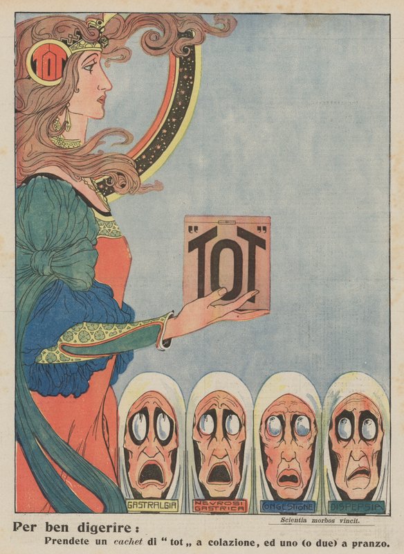 Tot (kleurenlitho) door Italian School