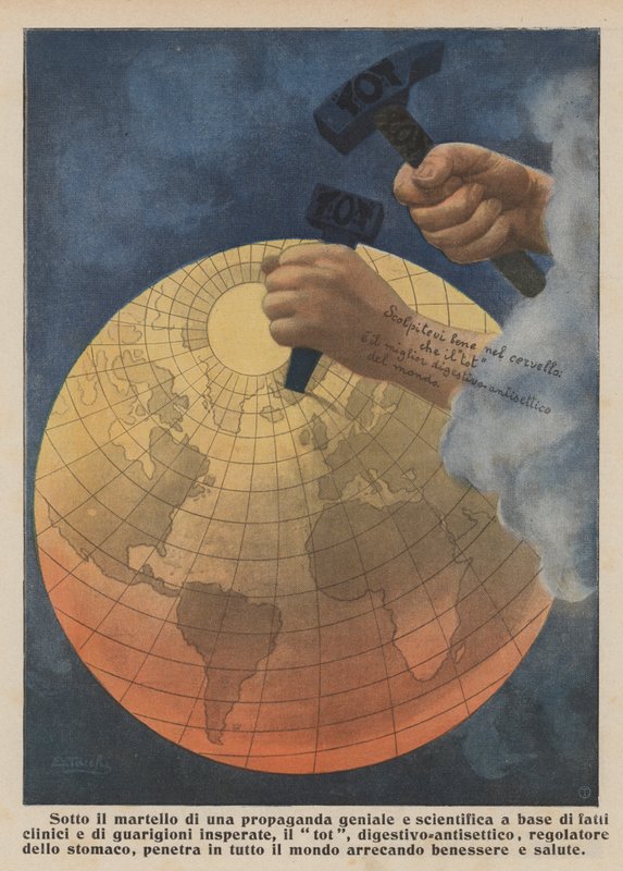 Tot (kleurenlitho) door Italian School