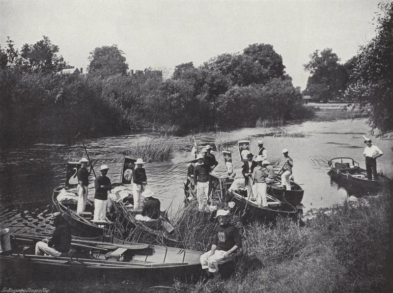 Zwanen op de Theems, de Ontmoeting door J. Benjamin Stone