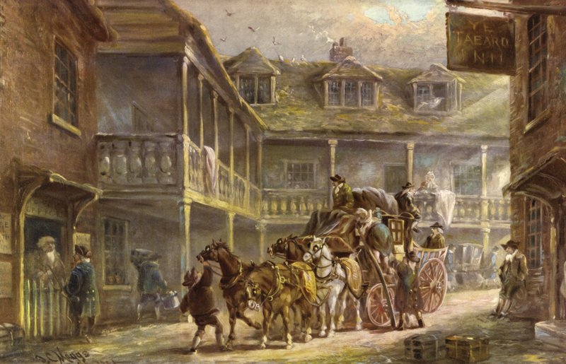 The Tabard Inn, Soutwark, Londen door J.C. Maggs