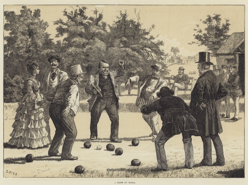 Een spelletje bowls door J.M.L. Ralston