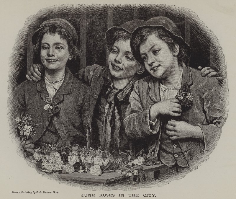 Juni Rozen in de Stad (gravure) door J. Gillis Brown