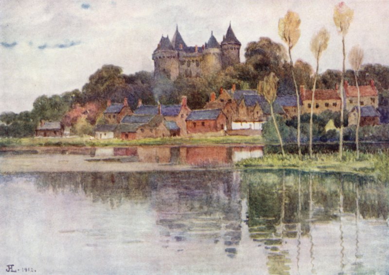 Chateau de Combourg (kleur litho) door J. Hardwicke Lewis