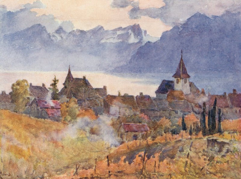 Lutry (kleur litho) door J. Hardwicke Lewis