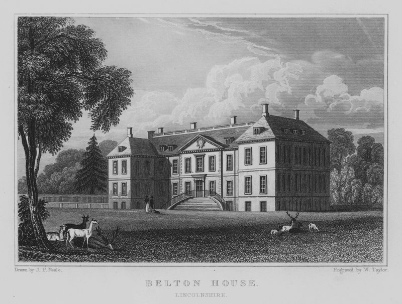 Belton House, Lincolnshire (gravure) door John Preston Neale