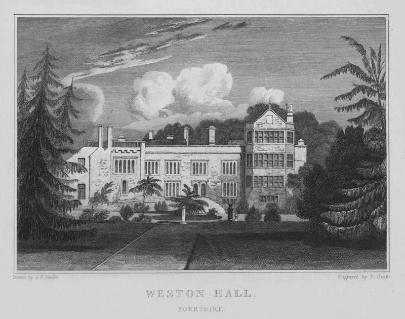 Weston Hall, Yorkshire door John Preston Neale