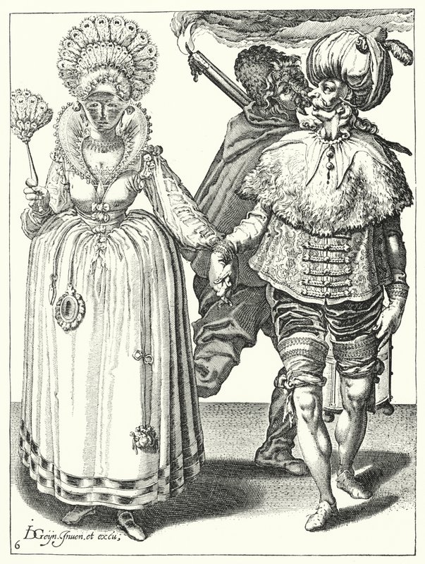 Maskerade door Jacques II de Gheyn