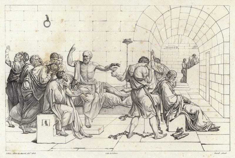 De dood van Socrates door Jacques Louis David