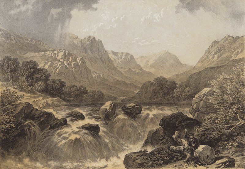 Waterval van de Tummel door James Duffield Harding