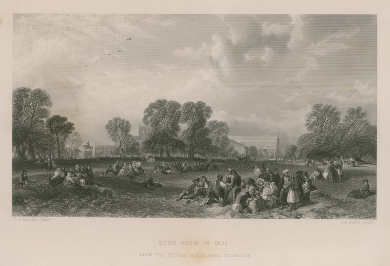 Hyde Park in 1851 door James Duffield Harding