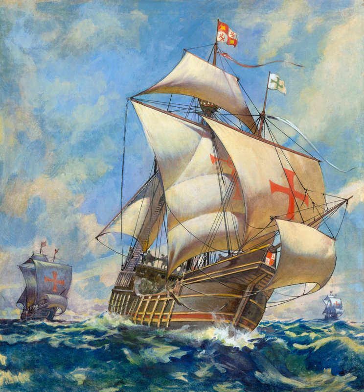 De Santa Maria (gouache op papier) door James Edwin McConnell