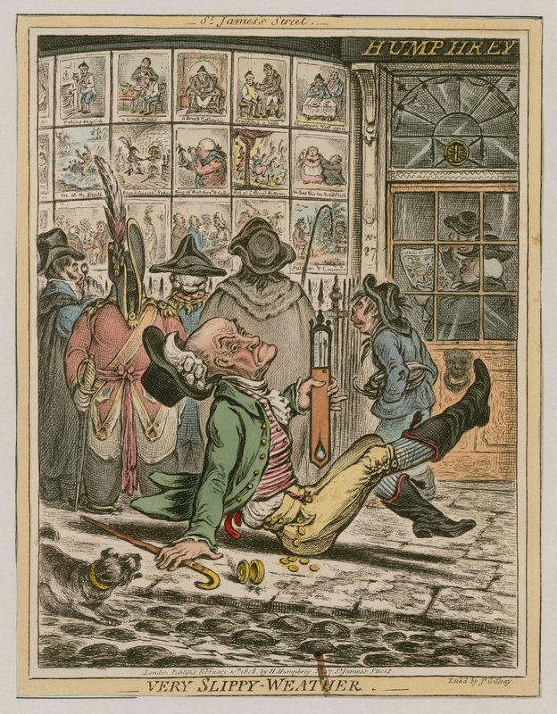 Zeer Glibberig Weer door James Gillray