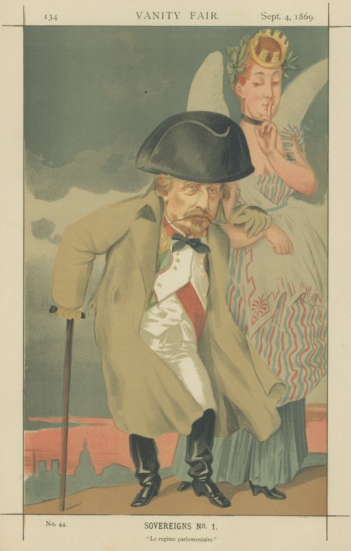 Napoleon III (kleur litho) door James Jacques Joseph Tissot