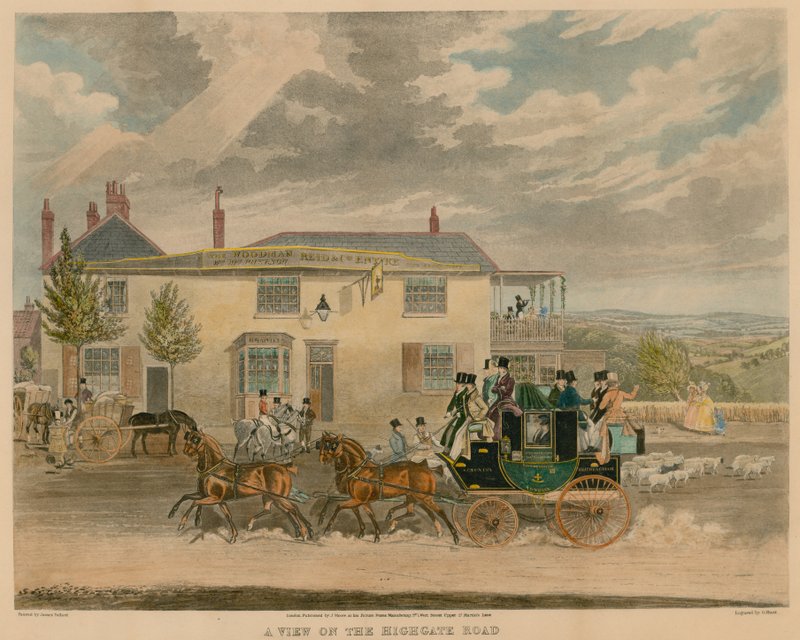 Een uitzicht op de Highgate Road door James Pollard