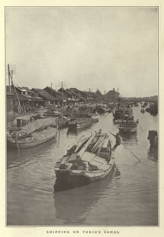 Scheepvaart op het kanaal van Tokio door Japanese Photographer