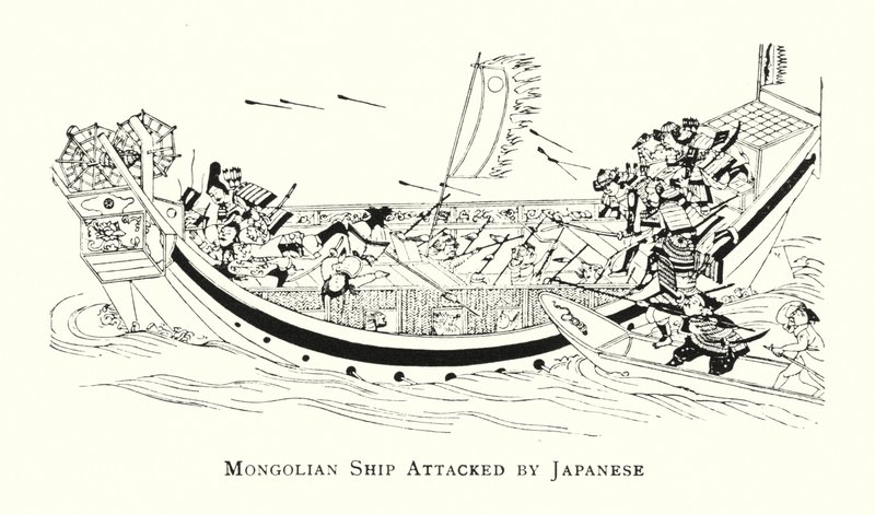 Mongools Schip Aangevallen door Japanners door Japanese School