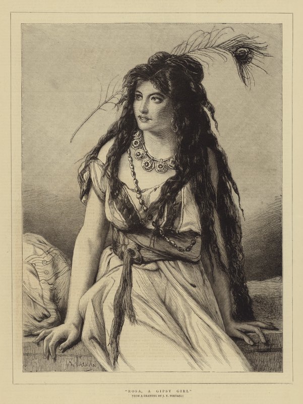 Rosa, een zigeunermeisje door Jean Francois Portaels