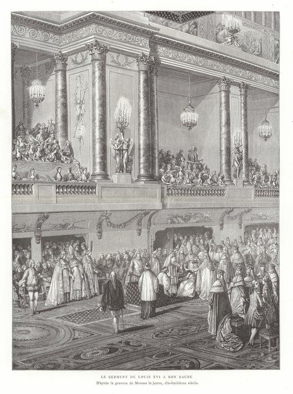 De kroningseed van koning Lodewijk XVI van Frankrijk, 1775 door Jean Michel the Younger Moreau