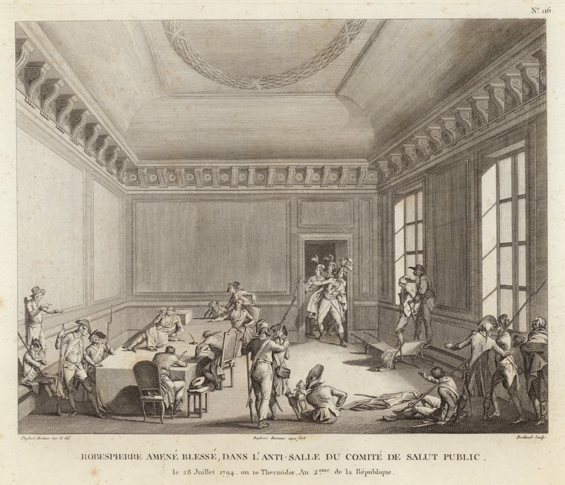 Maximilien de Robespierre leidt een aanval door Jean Duplessi Bertaux