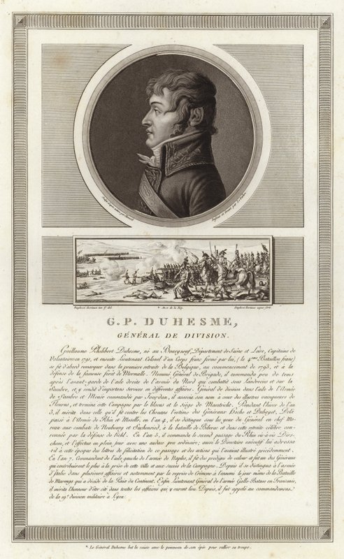 Portret van Guillaume Philibert Duhesme door Jean Duplessi Bertaux
