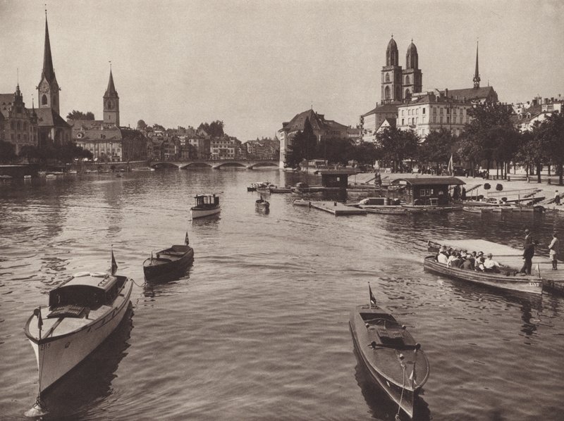 Zwitserland: Zürich vanaf de Quaibrücke door Jean Gaberell