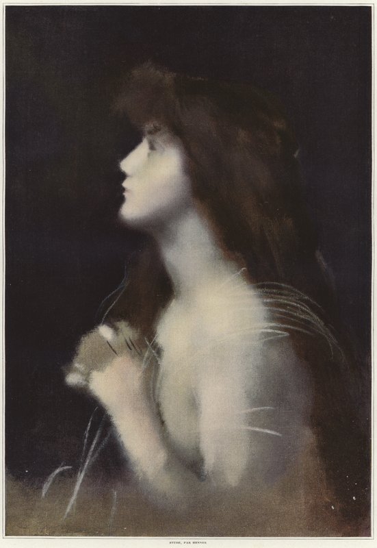 Studie van een vrouw door Jean Jacques Henner