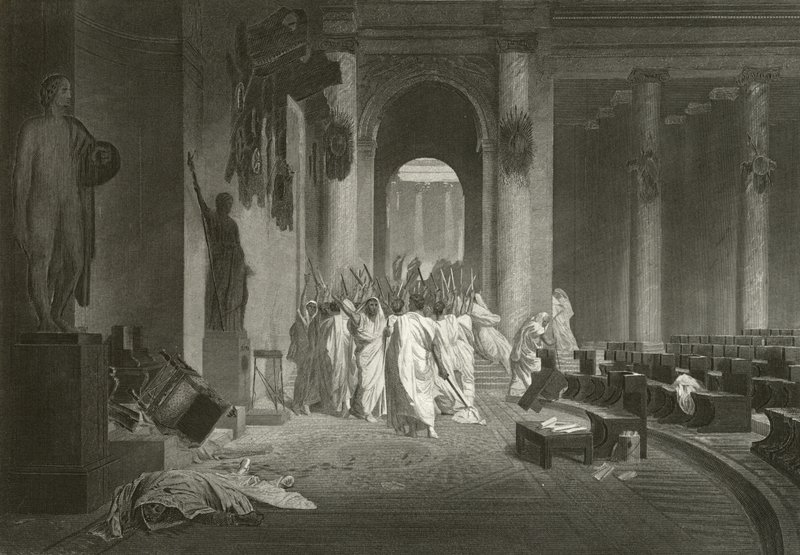De dood van Julius Caesar, 44 v.Chr. door Jean Leon Gerome
