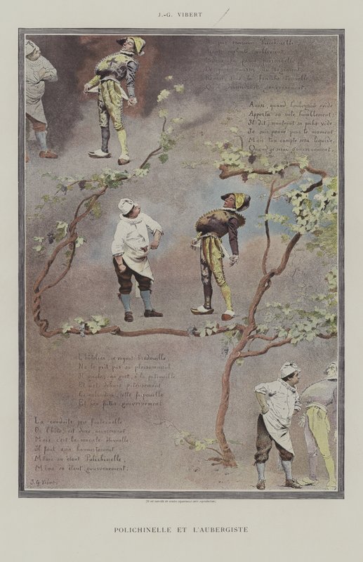 Polichinelle en de herbergier door Jehan Georges Vibert