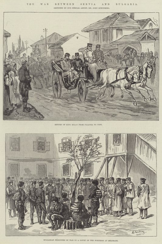 De Oorlog tussen Servië en Bulgarije door Johann Nepomuk Schonberg