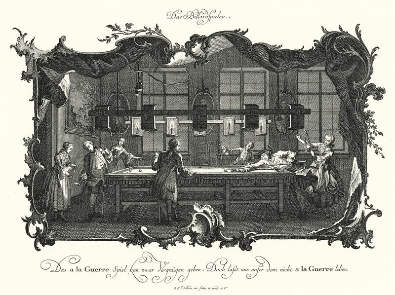Het biljartspel door Johann Esaias Nilson