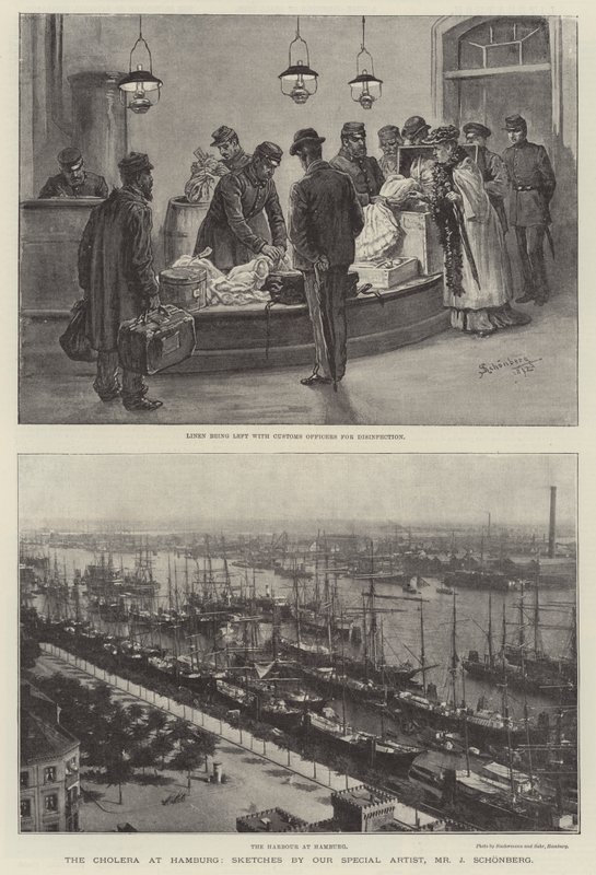 De Cholera in Hamburg door Johann Nepomuk Schonberg