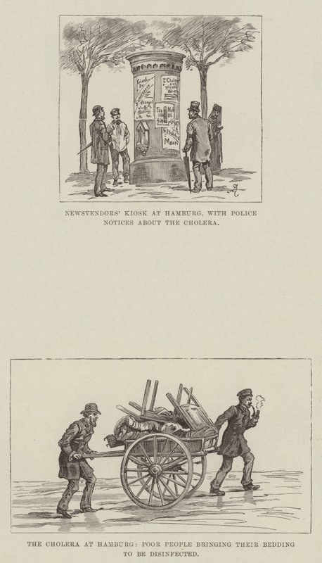 De Cholera in Hamburg door Johann Nepomuk Schonberg
