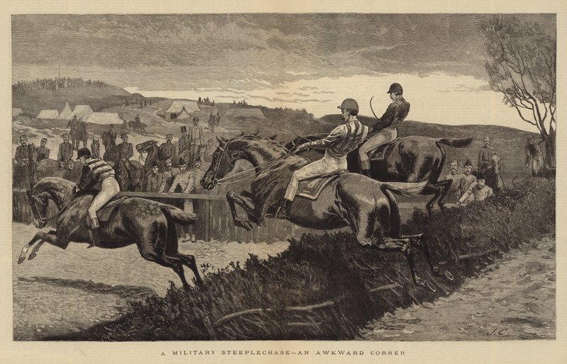Een militaire steeplechase, een ongemakkelijke hoek door John Charles Dollman