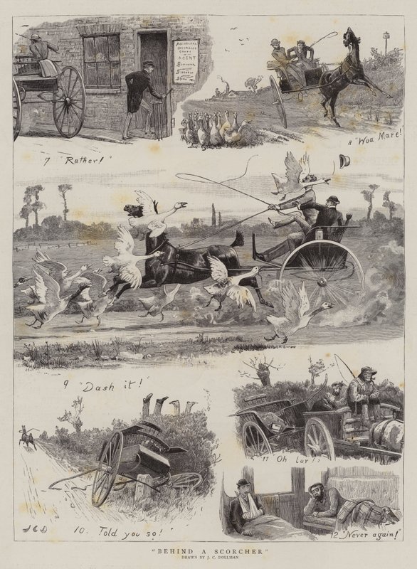 Achter een Snelle Fietser door John Charles Dollman