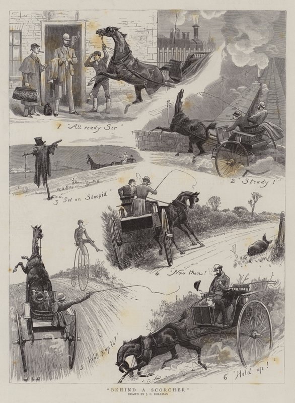 Achter een Snelle Fietser door John Charles Dollman