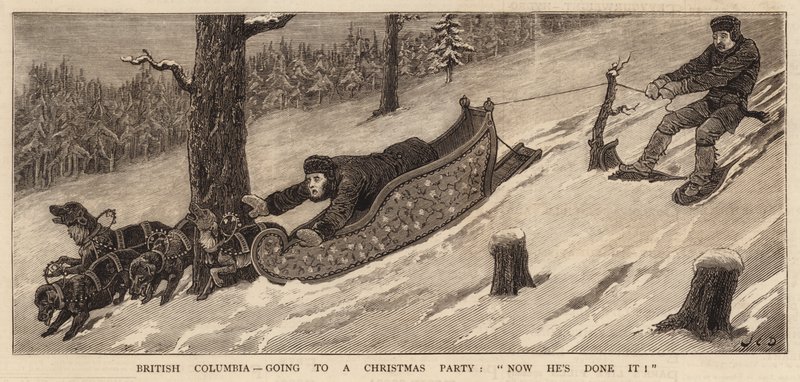 British Columbia, naar een Kerstfeest, nu heeft hij het gedaan! door John Charles Dollman