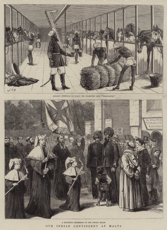 Ons Indisch Contingent op Malta door John Charles Dollman