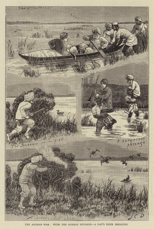 De Afghaanse Oorlog, met de Bombay Divisie, een Dag Eendenschieten door John Charles Dollman