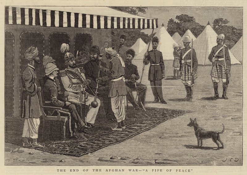 Het einde van de Afghaanse oorlog, een vredespijp door John Charles Dollman