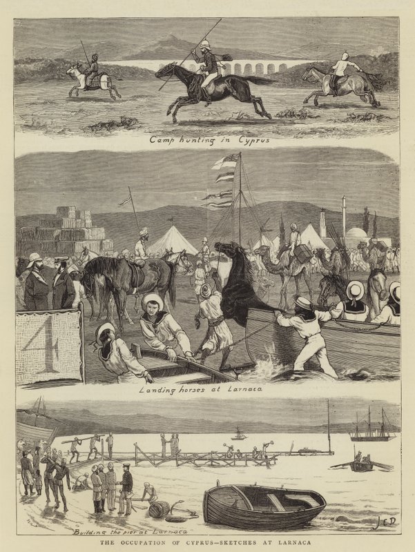 De Bezetting van Cyprus, Schetsen in Larnaca door John Charles Dollman