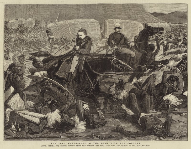 De Zoeloe Oorlog, Isandula, de Sprint met de Kleuren door John Charles Dollman