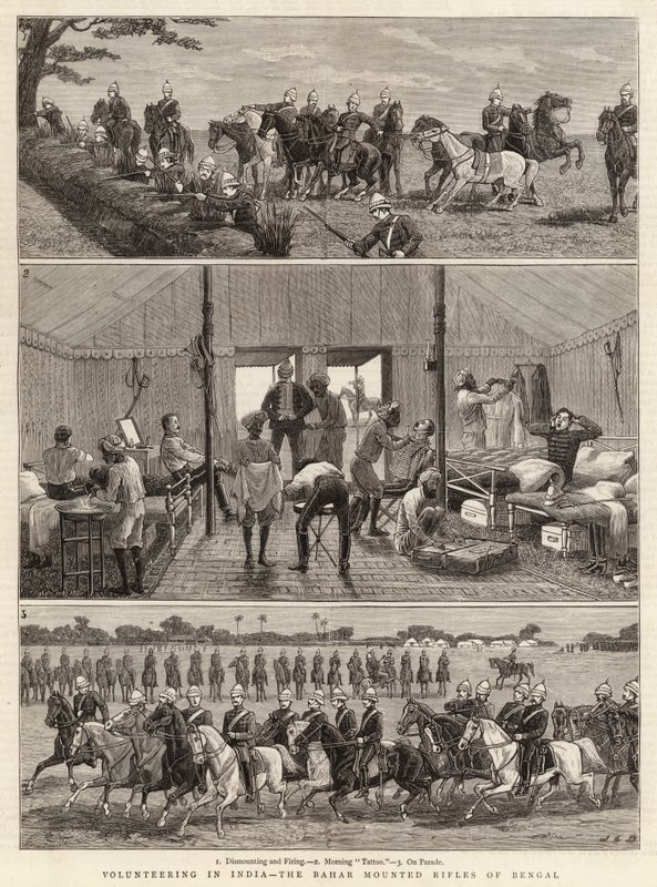 Vrijwilligers in India, de Bahar Mounted Rifles van Bengalen door John Charles Dollman