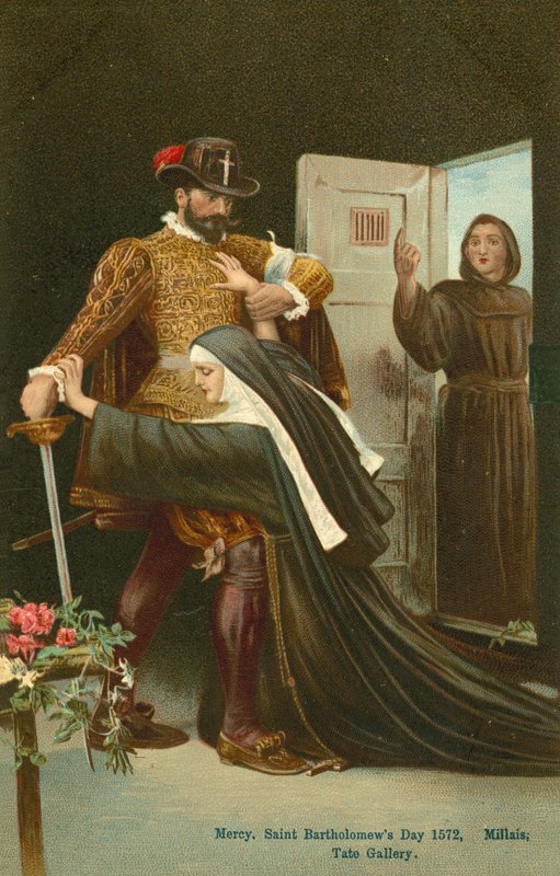 Barmhartigheid, Sint-Bartholomeüsnacht, 1572 door John Everett Millais