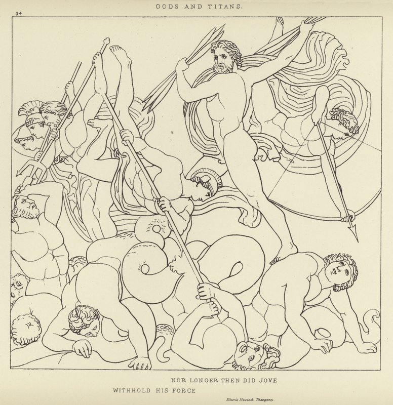 Gods en Titanen door John Flaxman