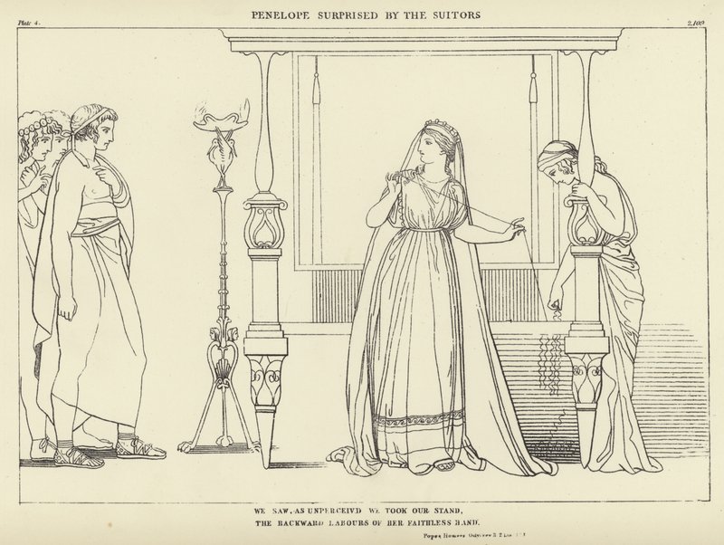 Penelope verrast door de Vrijers door John Flaxman